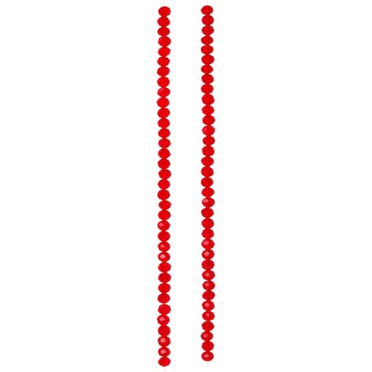 12 Pack: Ruby Faceted Glass Rondelle Beads, 6mm by Bead Landing™